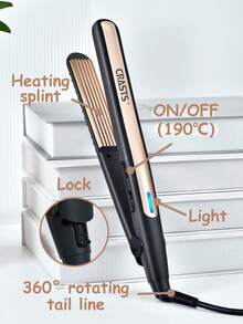 CRASTS Corn Silk Hair Clip Board Pad, Hair Root Volumizing Device, Perm Hair Volumizer, Corn Perm Hair Curler, Wool Curl, Golden - EU C Type Plug(220-240V) - View 6