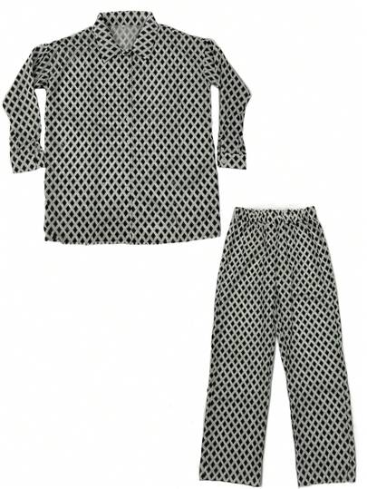 Set de 2 piezas con estampado de estilo de calle de año 2025 que incluye camisa de manga larga y pantalones