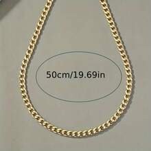 1pc Fashionable Minimalist Classic Unisex Chain Necklace - Cuban Link Chain Necklace, Stylish Stainless Steel Accessory, Perfect For Casual Wear, Suitable For Both Men And Women