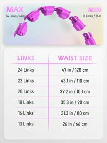 JLoibao 47英寸/120厘米成人减肥运动，适合女性和初学者，包括24个可拆卸链接和DIY空球（紫色） - 紫色 - 查看 2