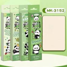 12 piezas de lápices de dibujo de dibujos animados lindos, aptos para exámenes, bocetos y dibujos, lápices HB con borradores - Multicolor - Ver 5