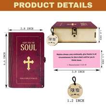 Unique Emotional Prayer Card Holder For Encouragement, Comfort & Reflection With Color-Coded Sentiment System - Artisanal Wooden Keepsake Note Box Designed - Green - (son) - View 5