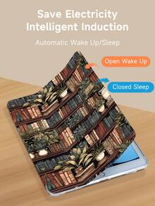 Kingsung 花卉书架图案平板电脑保护套，兼容 iPad 9.7/10.2/10.5/10.9/12.9/Pro 11（第十代）、Galaxy Tab S6 Lite 10.4 英寸、Kindle Paperwhite 第十二代（2024 年）、Kindle 第十一代（2022 年），柔软防震，智能支架/自动唤醒/睡眠功能 - 彩色 - 查看 5