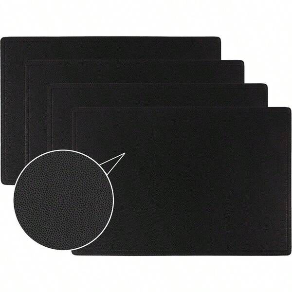 Faux Leather Placemats PU Table Mats Set Of 4 Waterproof Stain Resistant Heat Resistant NonSlip Easy To Clean For Kitchen Dining Table Conference Table