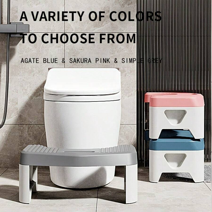 This Ergonomic Toilet Stool Features An Anti-Slip And Thick Design, Specially Made To Provide Support And Convenience For Squatting In The Home Bathroom. It Helps Maintain A Healthier Sitting Posture, Making Using The Toilet More Comfortable, And Its Sturdy Anti-Slip Structure Ensures Reliability.