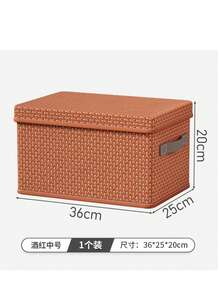 Caja de almacenaje en forma de V con tapa, plegable y de cartón duro reforzado, ideal para ropa y edredones, perfecta para el hogar. Dos colores, dos tamaños. - Burdeos - Ver 9