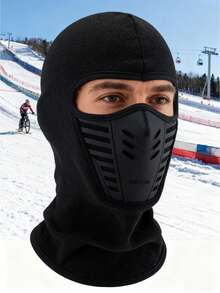 1件/2件装 男女通用 秋冬季骑行拉法帽，户外摩托车全脸面罩保暖帽，适合日常骑行、徒步、滑雪、旅行