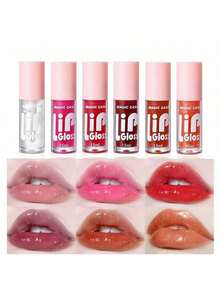 Set de 6 colores de aceite labial, tinte labial acuoso, tinte líquido labial, brillo labial hidratante, multiusos para labios y mejillas, no pegajoso, alto pigmento - 6 piezas/caja - Ver 11