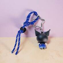 Miniso 1 pieza Muñeca linda de la serie Starlight Dance de Sanrio Kuromi + Broche de metal en forma de estrella + Brazalete trenzado de nailon con decoración en forma de corazón, accesorio de moda para atuendo diario, bolso, llavero - Multicolor - Ver 3