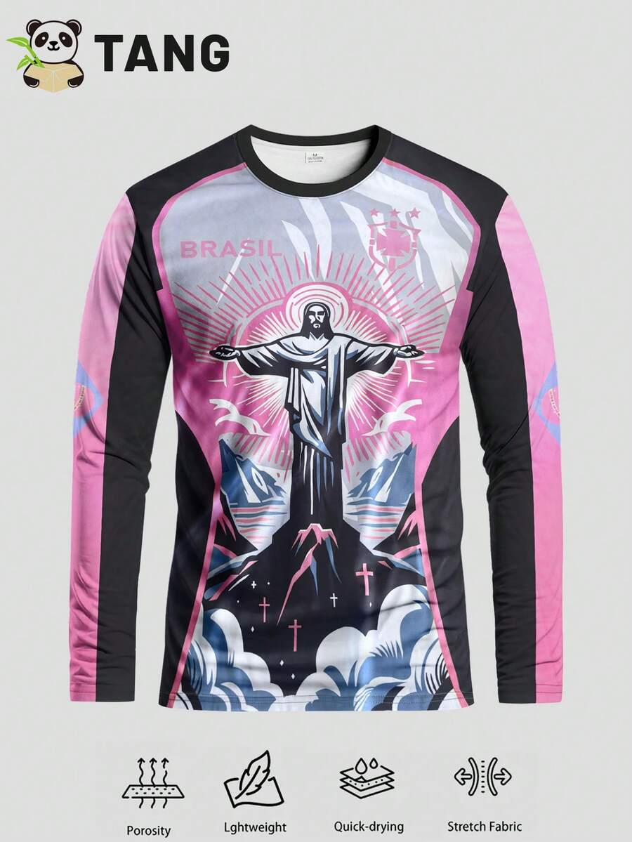 巴西风格足球长袖运动衫舒适圆领长袖运动上衣适合足球比赛、训练、休闲和节日穿着很棒的礼物