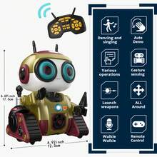 智能机器人玩具，自动演示和手势控制，头部和手臂灵活运动，可跳舞，适合3岁以上儿童，男孩女孩皆宜。 - 彩色 - 查看 10