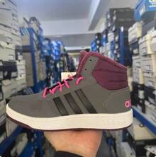 Adidas HOOPS MID 2.0 K Children's Basketball Sneakers Winter Sports Leisure Plus Velvet Warm Wear-Resistant Casual Shoes