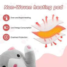 Hailicare Chăn sưởi điện USB, gối sưởi hình mèo dễ thương mềm mại dành cho kỳ kinh nguyệt, 5 mức nhiệt độ, quà tặng cho phụ nữ, bé gái, bố mẹ và bạn bè nhân dịp Halloween, Giáng sinh, Lễ Tạ ơn. - Màu Xám nhạt - Xem 3