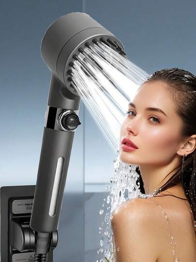 Vòi sen cầm tay áp suất cao với 3 chế độ - Làm mềm nước cứng và chăm sóc tóc, Treo tường, Thiết kế tròn hiện đại, Bao gồm bộ lọc, Vòi sen massage, Tấm thép không gỉ, Quà tặng Giáng sinh và Halloween, Thích hợp nhất cho Giáng sinh