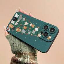 A Black Phone Designed With A Tree, Lights, And Snowflake Patterns, Featuring Shockproof Lens And A Matte That Resists Fingerprints, Suitable IPhone17/IPhone17/IPhone17 Pro/IPhone17 Pro/16 Pro/15 Pro/14 Pro/13 Pro/12 Pro, Christma Phone With,, Tree Phone, Phone Cover, Phone, Handy Cover, - Negro - Ver 3