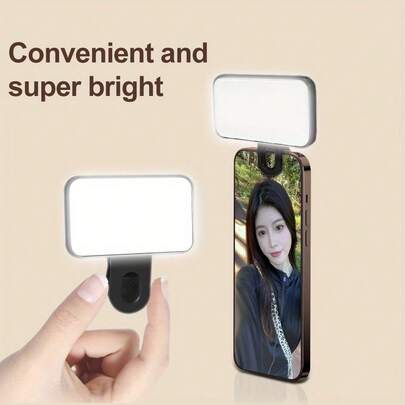 Mini Pocket Fill Light, 3-Level Brightness Adjustment, Compact & Portable, LED Square Portable With Clip, Mini Rechargeable Light, 3-Color Adjustable Rechargeable Light With USB Charging Cable, Handheld Photography Light: Suitable For Mobile Phone/Camera/Computer Multi-Function Lighting, Sports Selfie Recording, Live Streaming And Video Conferencing, Ideal Gift For Holidays