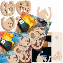 24Pcs Wood Horseshoe Cutouts Blank Horseshoe Wood Cutout Wooden Horseshoes DIY Painting Discs For Home Party Decors - 黑色 - 查看 1