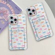 Soporte para tarjetas transparente con diseño de peces pequeños, resistente a golpes en las cuatro esquinas, compatible con phone 16 Pro Max/16 Plus/16 Pro/16, 15 Pro Max/15 Plus/15 Pro/15, 14 Pro Max/14 Plus/14 Pro/14, 13 Pro Max/13 Pro/13/13 Mini, 12 Pro Max/12 Pro/12/12 Mini, 11 Pro Max/11 Pro/11, XS Max/XR/X/XS - Colores mezclados - Ver 7
