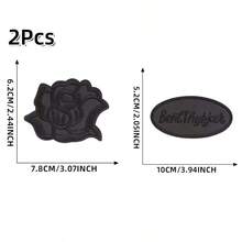 2/4pcs Feather Down Jacket Patches, Self-Adhesive, Seamless, High-End Clothing Repair, Leather Garments, Holes, Black Embroidered Fabric Patches, Jacket Patches, Sewing Patches, Clothing Patches, Garment Care Solution, Clothing Hole Repair, Embroidered Badges, Clothing Repair Stickers, Minimalist Repair Look, Understated Repair Style, Durable Fabric Structure, Enhanced Patch Durability - Multicolor - View 14