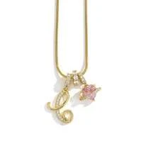 1pc Minimalist Cubic Zirconia Heart Pendant Initial Necklace, Customized Simple Letter Name Necklace, Stainless Steel Personalized Initial Pendant For Women, Ideal Gift For Girlfriend, Mom, Family, Friend, Daughter, Anniversary, Valentine's Day, Mother's Day, Birthday, Graduation, Daily Wear, Wedding, Party, Gold, Stylish, Colorful