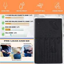 10孔特大号防异味锥形卷烟纸盒，容量10张，适用于普通尺寸香烟，小巧便携吸烟配件，适用于1-1/4尺寸卷烟纸 - 黑色 - 查看 5