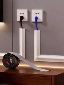 Dây tổ chức cáp tự dính dài 3 mét/118 inch, vỏ bảo vệ cáp PVC với khe cắm dễ dàng - ống cách điện ẩn, thích hợp cho cáp mạng, ngăn ngừa tình trạng dây cáp lộn xộn, có thể sử dụng trên sàn và tường. - Nhiều màu - Xem 3