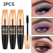 3-Piece Mascara Set: Plump, Curled, Slender, Thick, Waterproof, Non-Smudging, Long-Lasting 4D Mascara Eye Makeup Set - 黑色 - 查看 2