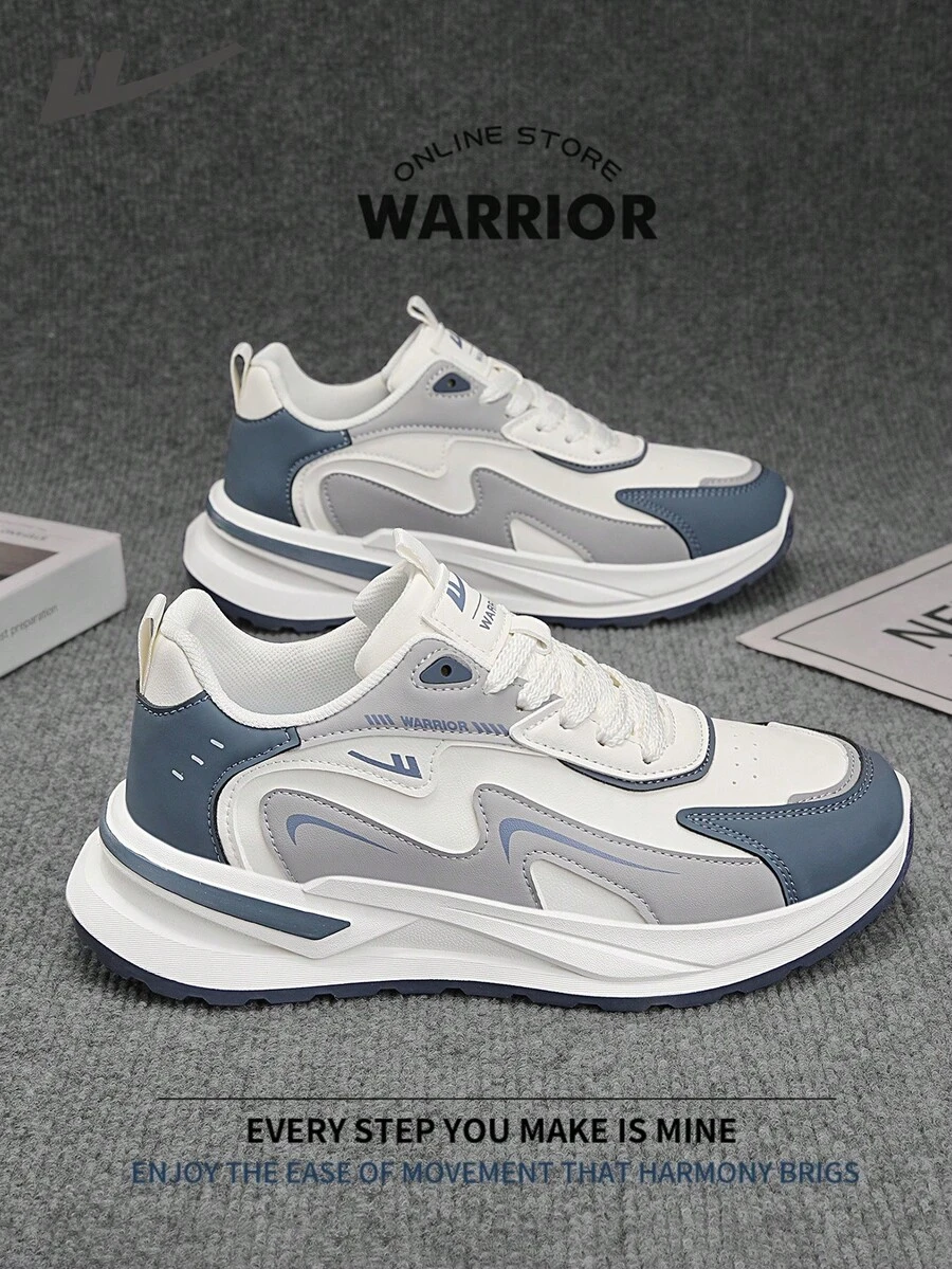 Warrior Comfortable Street Style Thick Soled Men's Shoes Autumn And Winter Comfortable Running Shoes Modest Style Casual Yet Sleek Sneakers Applicable Throughout The Year Wear-Resisting All-Day Wear Training Sneakers