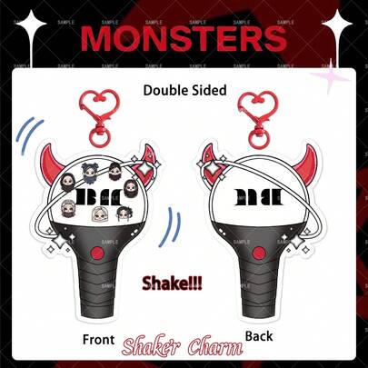 Baby Monster Shaker Charm, Shaker Keychain, Acrylic Shaker Keychain, Shaker Pendant, Bag Charm, Water Bottle Decor, Birthday Gift, Party Favor