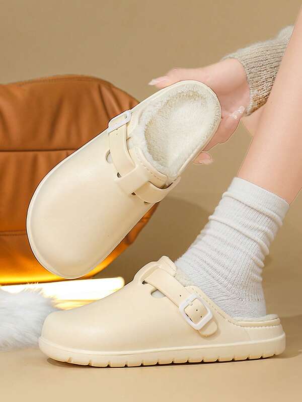 2025 Couple Slip-On Slippers - Waterproof EVA Clog Design With Plush Thermal Lined | Indoor/Outdoor Non-Slip Winter Booties For His & Hers