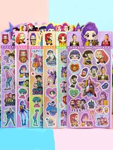 Mattel 18张K-Pop Wish Hunters Q版卡通贴纸超值套装（Rumi、Mira、Zoey角色），防水乙烯基贴纸，适用于笔记本电脑、水瓶、行李箱、日记本、剪贴簿、手工制作，生日、圣诞节、万圣节派对收藏品、粉丝礼物 - 彩色 - 查看 5