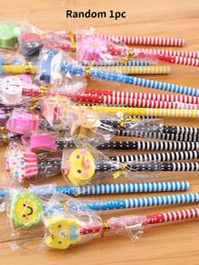 Cartoon Cute Pencil With Eraser, Creative Children's Pencil, Elementary Student Writing Pen, Student Creative Gift