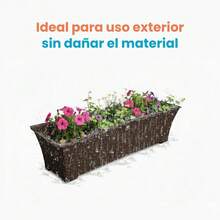 Jardinera Rattan Maceta Rectangular 9 Litros Plástico - Gris - Ver 7