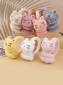 Korean Style Plush Warm Ear Muffs, Cute Cartoon Cat Ear Muffs, Protect Ears From Cold In Autumn/Winter