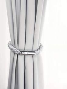 Prendedores de cortina magnéticos de corda grossa com fivela magnética, instalação sem furos, prendedores de cortina minimalistas de corda de linho com fivela magnética, ideais para decoração de sala de estar.