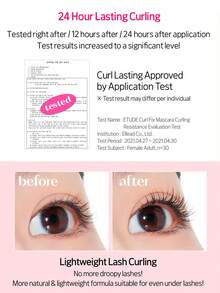 ETUDE Curl Fix 睫毛膏 #1 黑色，採用 Curl 24H 技術，有效捲翹並豐盈細睫毛長達 24 小時，持久捲翹、豐盈與長度，防水防暈染，不易褪色，細軟刷頭適合初學者，韓系美妝，禮品組 8g/0.28oz - Black - 查看 8