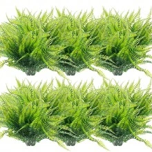 3/6 Stück künstliche Farnpflanzen - lebensechte Kunstgrünpflanzen mit UV-beständigen hängenden Blättern für Innen- und Außenbereich Heimdekoration, Garten-Displays, Bürodekoration, Wandhintergründe, Terrassen-Landschaftsgestaltung und Hochzeitsdekorationen