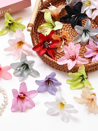 10/20pcs Artificial Lily Flower Heads, 2.95in Elegant Silk Small Lily Of The Valley, For Flower Box Materials, DIY Handicrafts, Wedding And Party Decor, Perfect For Valentine' S Day Table Decoration, Home Decoration