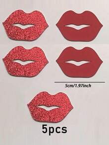 500pcs Red Lips/Heart Confetti, Glitter Paper Lip Cutouts, Versatile Party Decorations, For Wedding, Birthday, Anniversary, Bachelor Party, Christmas, New Year, Graduation, Bar/Bat - Multicolor - View 12