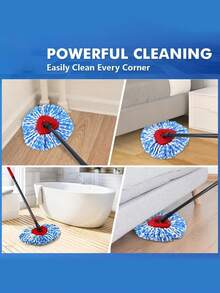 1/3 đầu lau xoay thay thế, phù hợp với cây lau nhà xoay, đầu lau có thể giặt và bền, sử dụng được cả khô và ướt, đầu lau bụi, dễ vệ sinh, dụng cụ vệ sinh, phụ kiện vệ sinh - Nhiều màu - Xem 5