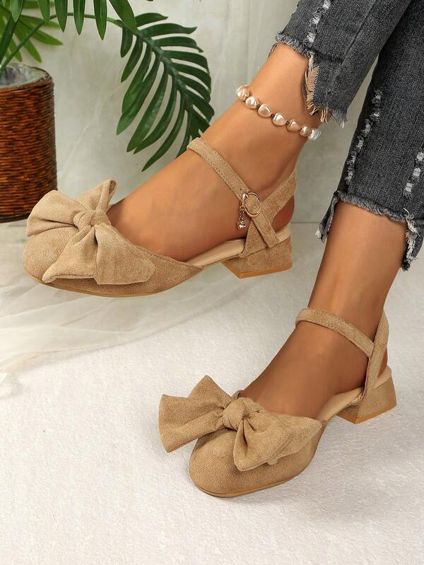 Women's Bow Decor Hollow Out Strap Sandals, Fashion Summer Flat Shoes