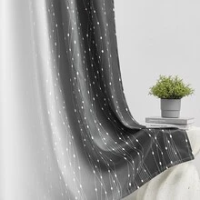 1pc Rainbow Gradient Blackout Curtain, Thermal Insulated, Top Eyelet, Darkens Entire Room, Suitable For Living Room, Bedroom, Balcony, Home Decor, Holiday Gift - Black and White - View 6