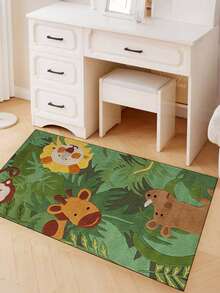 1pc Fashionable Cartoon Creative Faux Wool Rug Carpet, Small Animal Pattern Carpet, Skin-Friendly Soft Carpet, Versatile Living Room Carpet, High- Product, Festival New Arrival Hot Selling Item, Suitable For Living Room, Bedroom, Study, Thickness 0.7-1.0cm (Handmade Measurement With Reasonable Error)