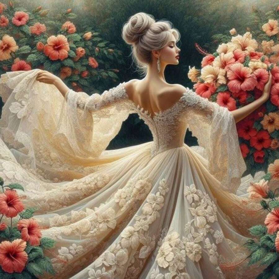 Kit de pintura com diamantes em acrílico (1 peça), padrão artístico elegante, cobertura completa, ideal para adultos, decoração para quarto, corredor, escritório e banheiro. Atividade artesanal fácil de fazer você mesmo. Presente perfeito. Moldura não inclusa.