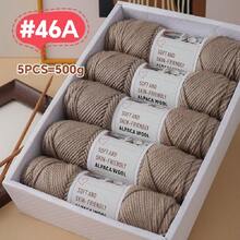 5pcs/Pack Chunky Knitting Yarn, Alpaca Knitted Blend, Handmade Sweater, Scarf, Jacket Knitting Supplies - 5-pack - View 28