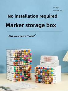 1 Stück 18-Fach Acryl Marker Stifthalter Box - Transparenter Mehrzweck Büro Schreibtisch Organizer, geeignet für Schule, Büro, Wohnzimmer Dekoration - Aquarellstift Aufbewahrungsbox