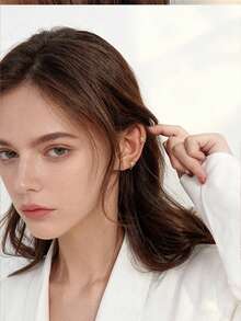 JOJELOO 18K Gold Plated Star Stud Earrings - Elegant Cubic Zirconia Star Design, Minimalist Jewelry Statement For Women, Fashion Accessory, Perfect For Layering And Celestial-Inspired Looks - Multicolor - View 3