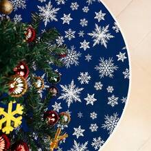 Falda para árbol de Navidad, 48 pulgadas, con patrón de copos de nieve, color azul oscuro - Azul Oscuro - Ver 13