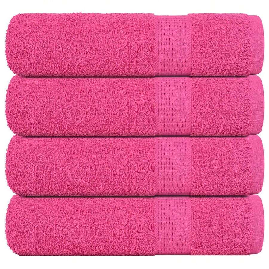 vidaXL Handtücher 4 Stück Rosa 50x100 Cm 360 G/M² 100% Baumwolle - Rosso - Visualizzare 1
