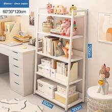 Librería Multiusos De 5 Niveles Con Cubos De Almacenamiento - Blanco - Ver 3